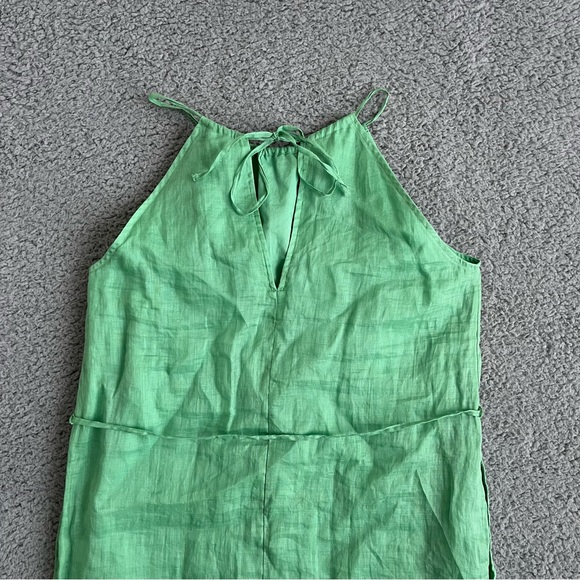Banana Republic Ramie Halter Midi Dress Green Sz XS - Picture 4 of 8